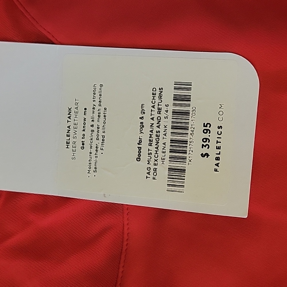 Fabletics Small Red Tank - Picture 2 of 3